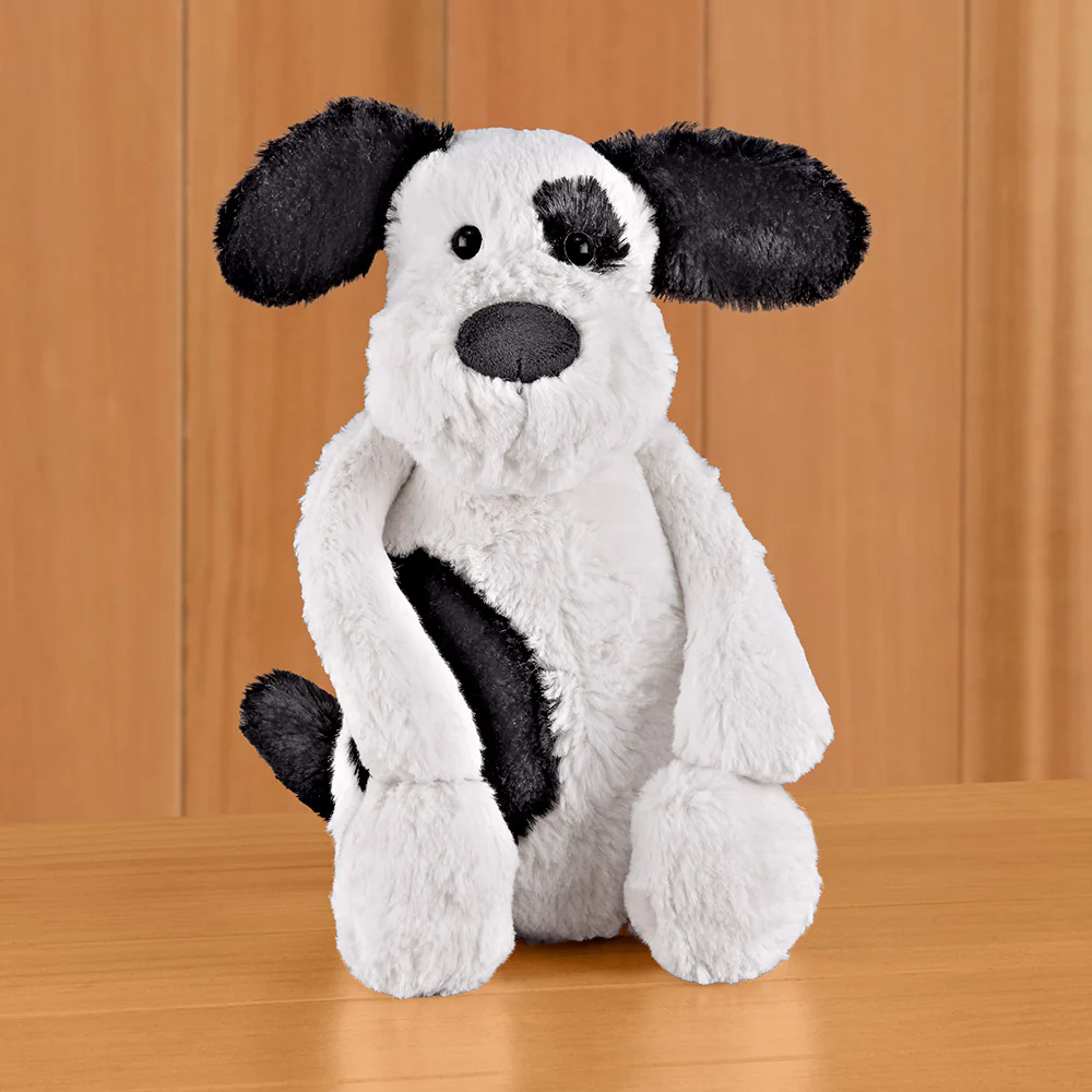 Jellycat Stuffed Animal Plush Toy, Bashful Black & Cream Puppy
