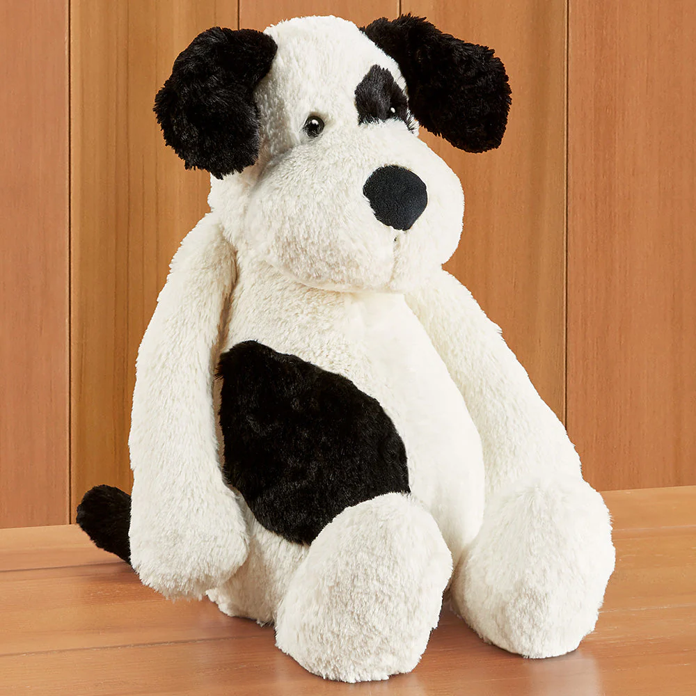Jellycat Stuffed Animal Plush Toy, Bashful Black & Cream Puppy - Image 2