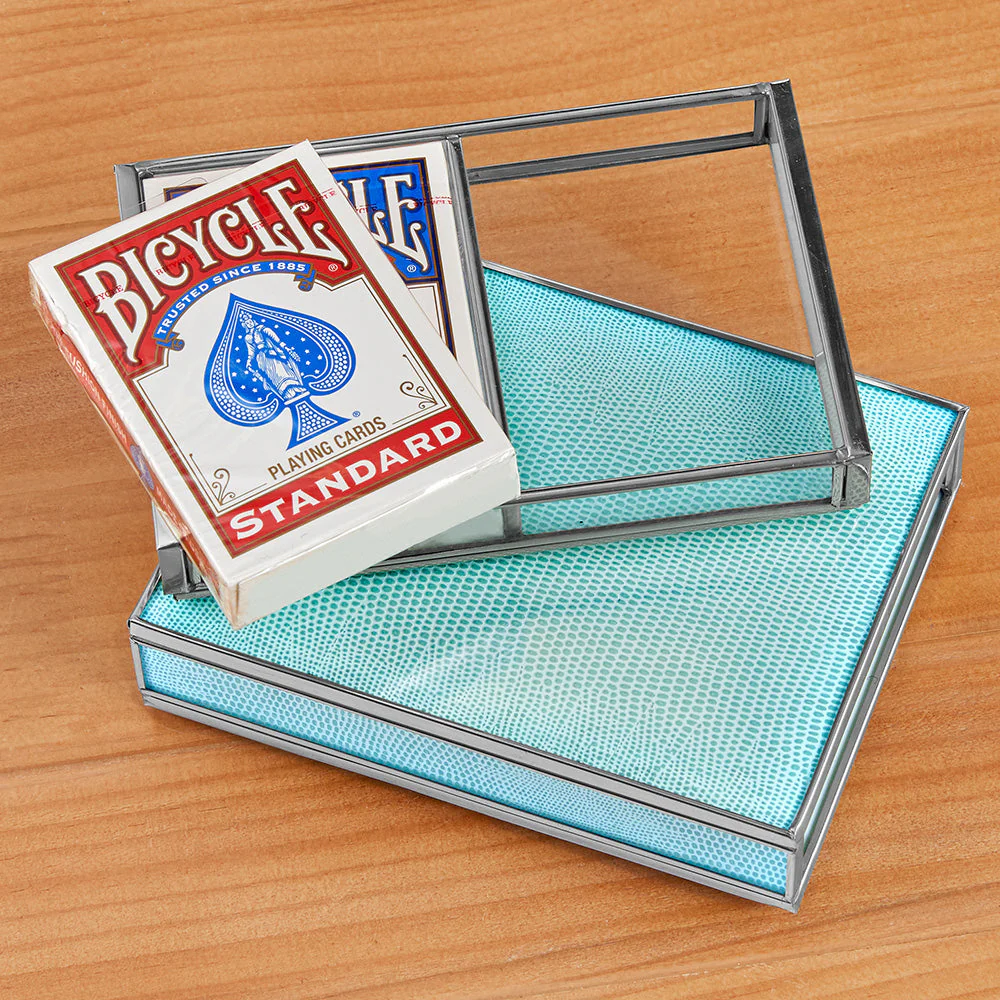 JM Piers 2-Deck Leather Playing Card Boxes