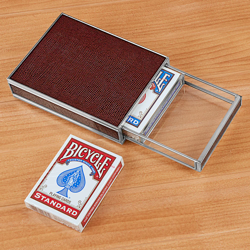 JM Piers 2-Deck Leather Playing Card Boxes - Image 4