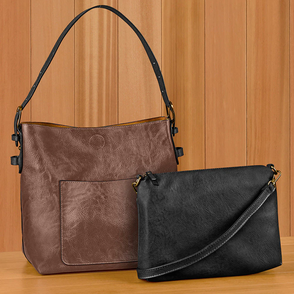 Joy Susan Vegan Leather Classic Hobo 2-in-1 Handbag - Image 10