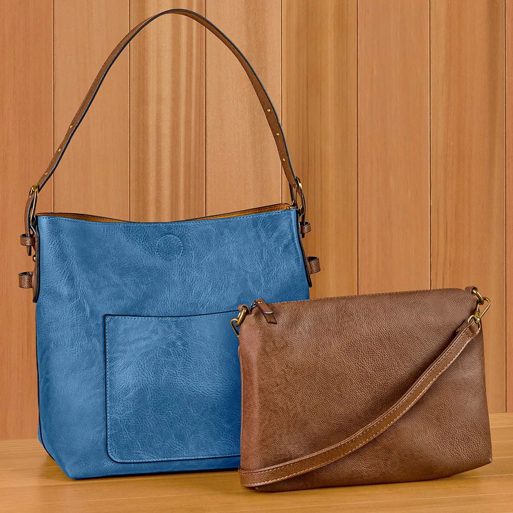 Joy Susan Vegan Leather Classic Hobo 2-in-1 Handbag - Image 6