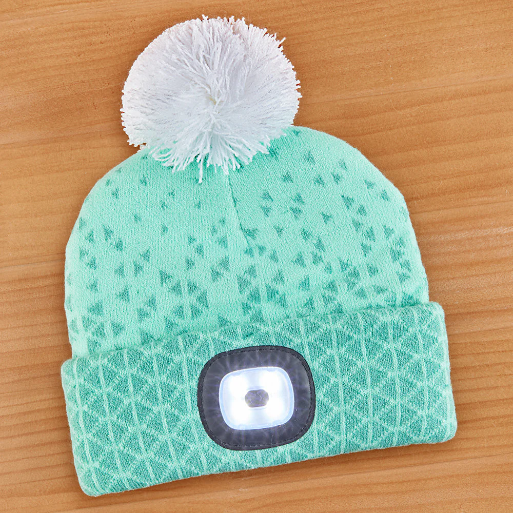 Kid's Rechargeable LED Beanie, Hide & Seek Collection, Peppermint