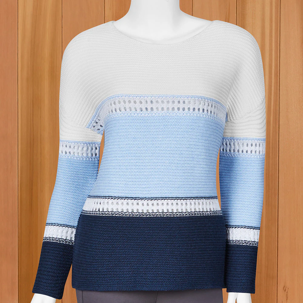 Kinross Cashmere Women's Colorblock Boatneck Sweater - Image 2