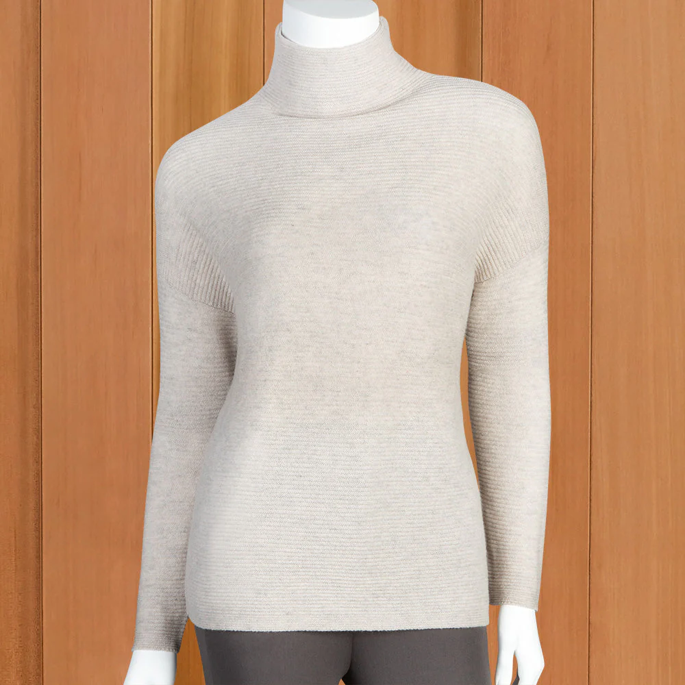 Kinross Cashmere Women's Textured Funnel Neck Sweater - Image 2