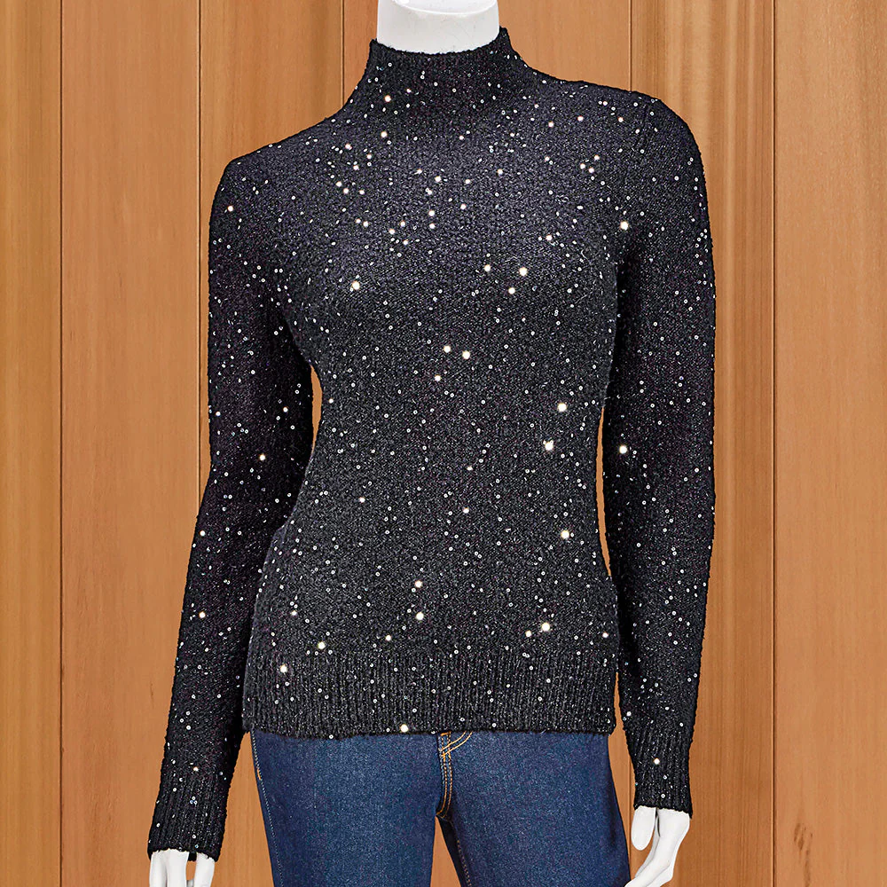 Kinross Women's Sequin Funnel Sweater - Image 2