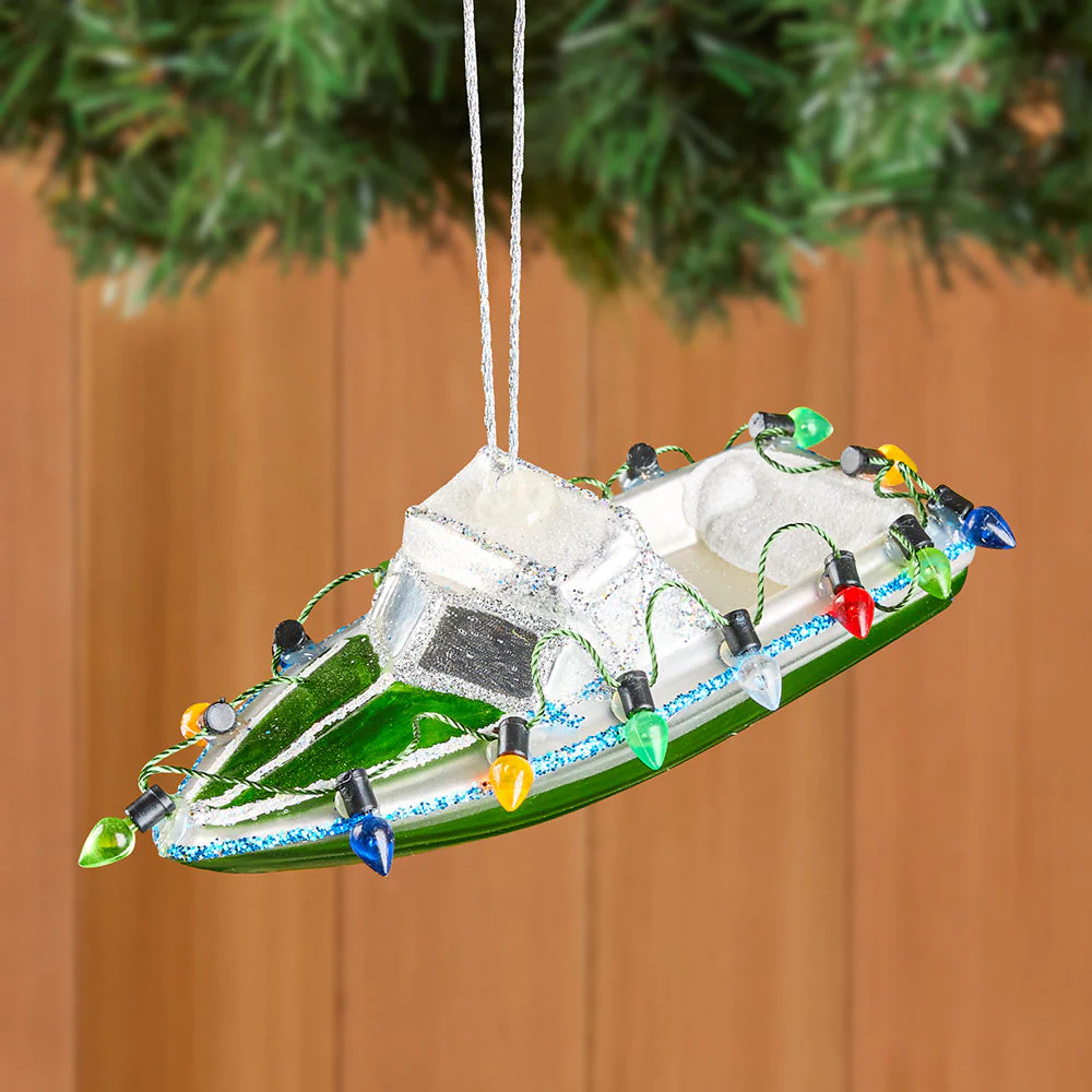 Kurt Adler Glass Ornament, Speed Boat - Image 2
