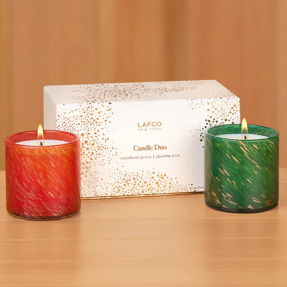 LAFCO Holiday Classic Candle Duo Gift Set, Absinthe Plum & Woodland Spruce - Image 2