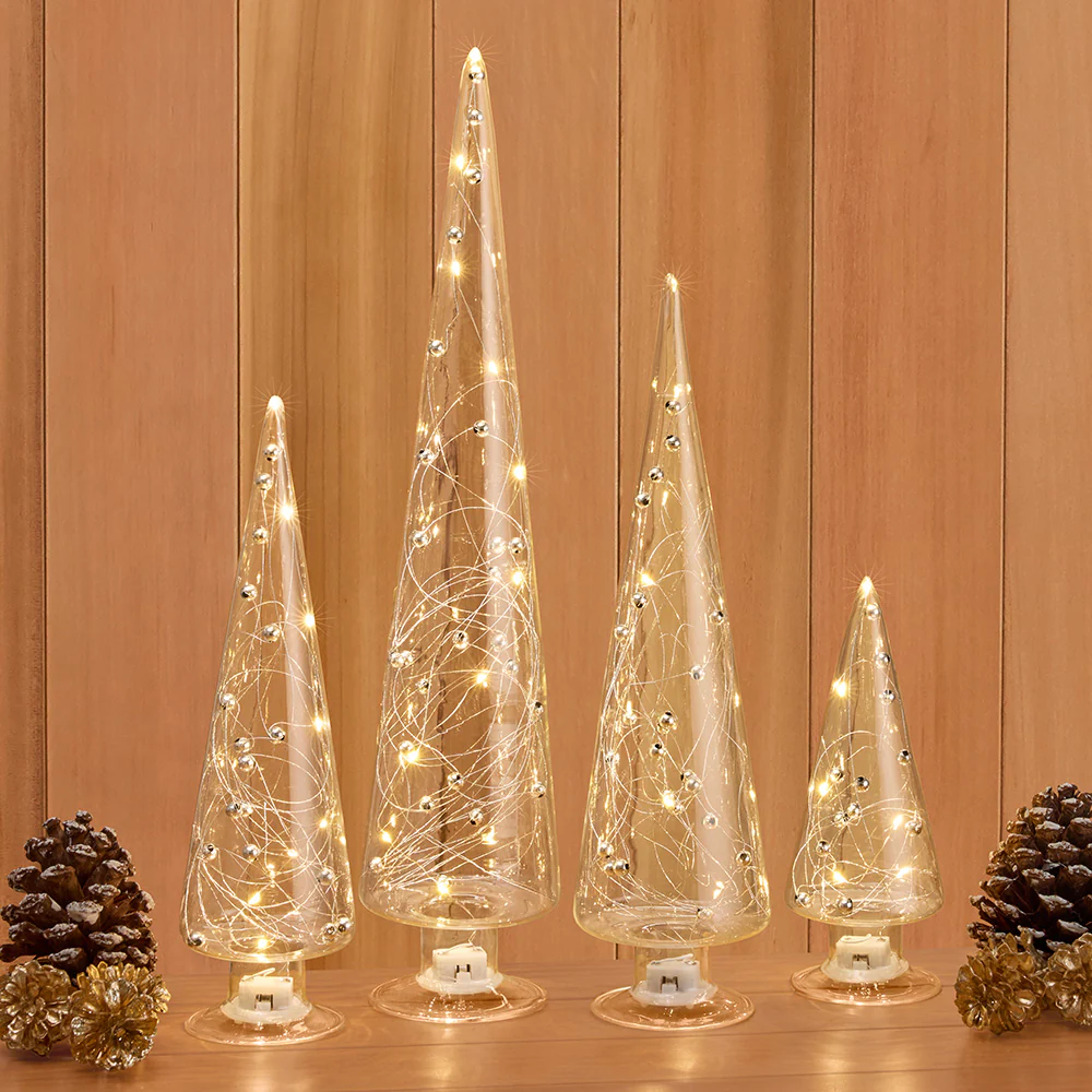 LED Glass Christmas Trees - Image 2