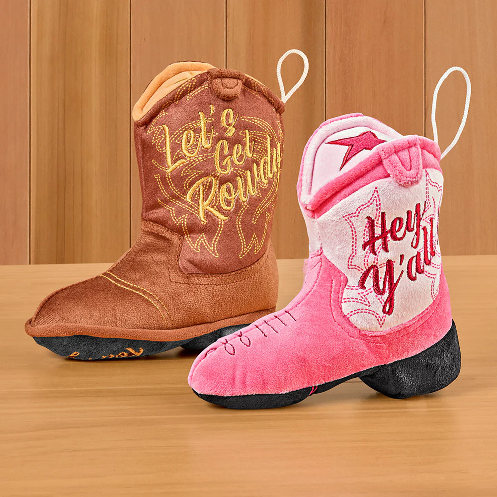 "Let’s Get Rowdy" Cowboy Boot Dog Toy - Image 2