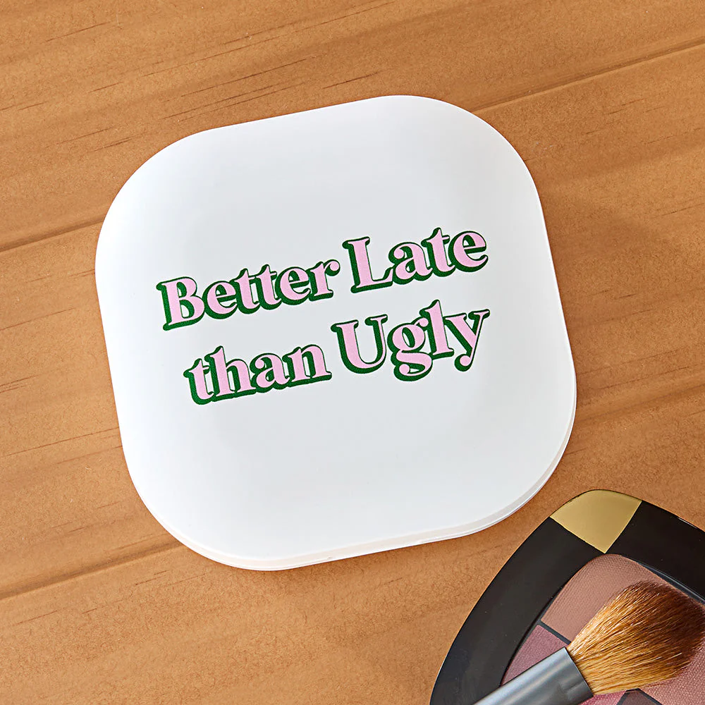 Lighted Compact Mirror, "Better Late than Ugly" - Image 2
