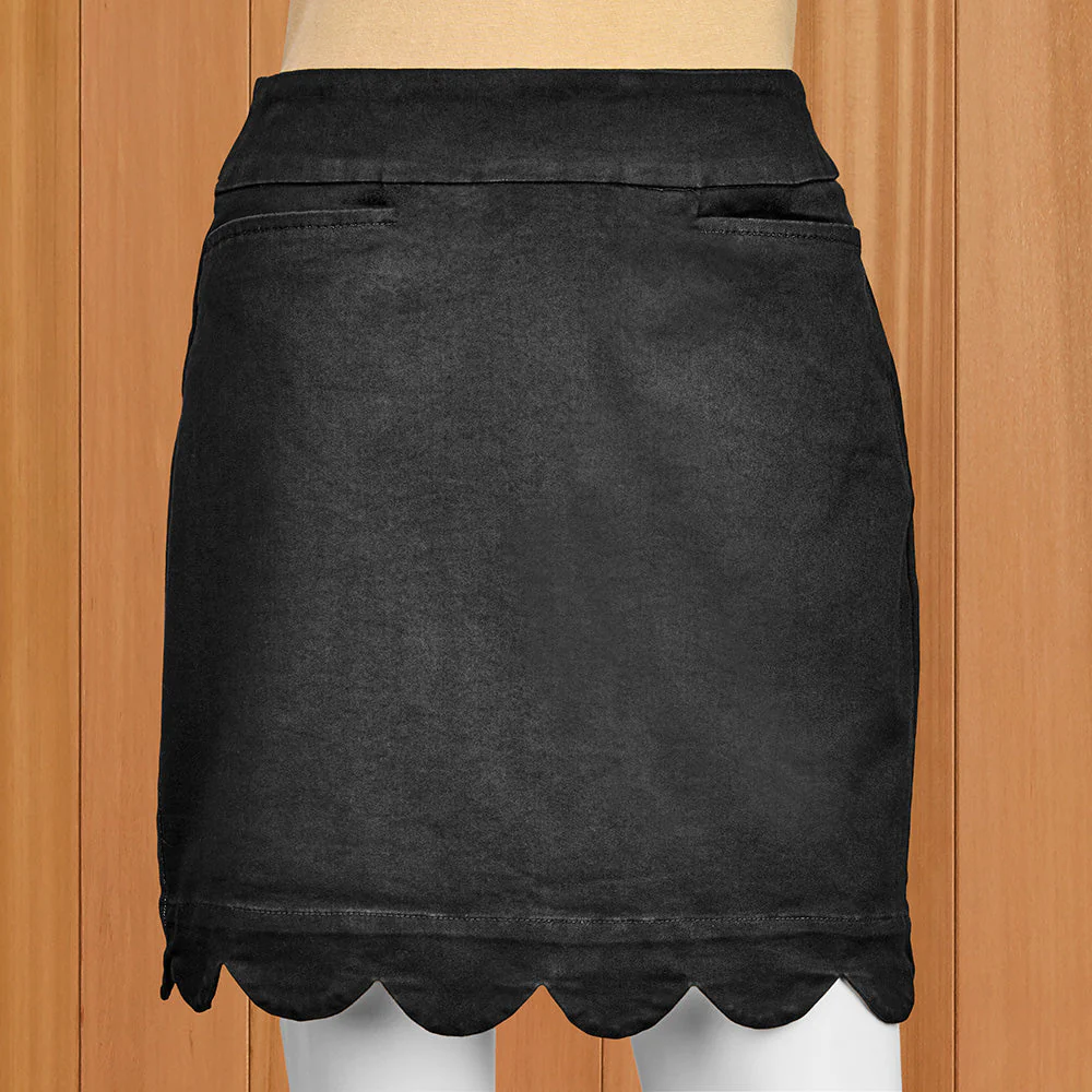LuLu-B Denim Scalloped Skort