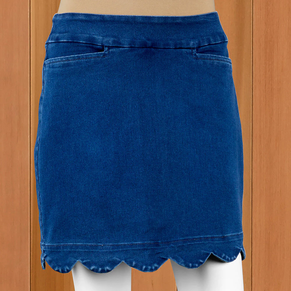 LuLu-B Denim Scalloped Skort - Image 2
