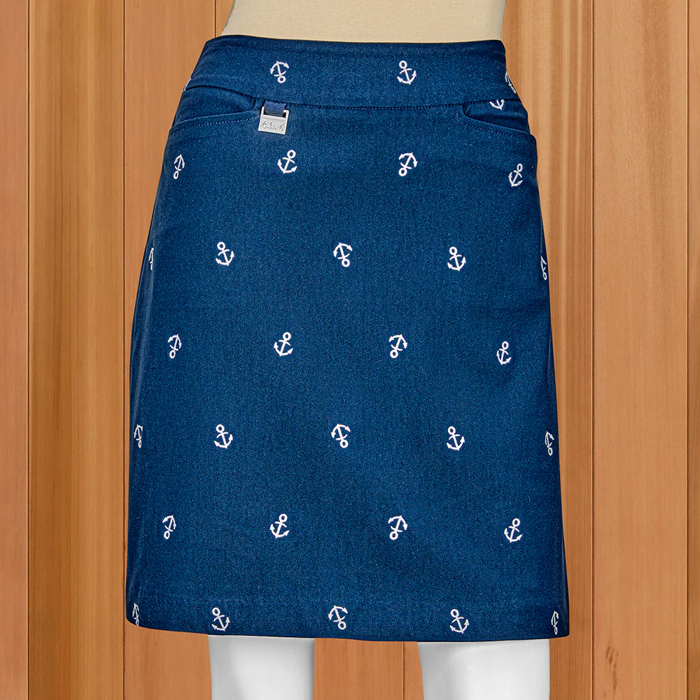 Lulu-B Embroidered Bangladine Skort, Anchors Aweigh - Image 2