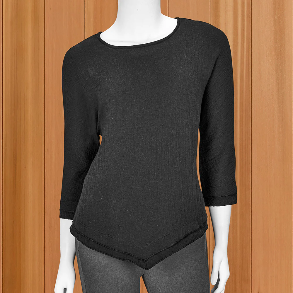 Lulu-B Lightweight Asymmetric Gauze Top - Image 3