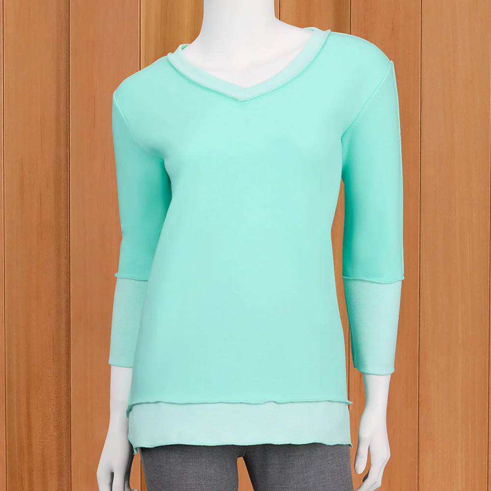 Lulu-B Mini-Stripe Button-Back Pullover
