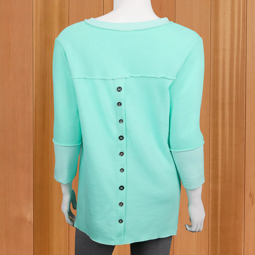 Lulu-B Mini-Stripe Button-Back Pullover - Image 2