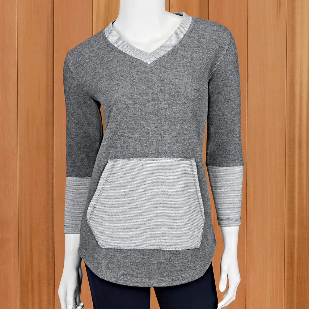 Lulu-B Mini-Stripe Kangaroo Pocket Pullover - Image 2