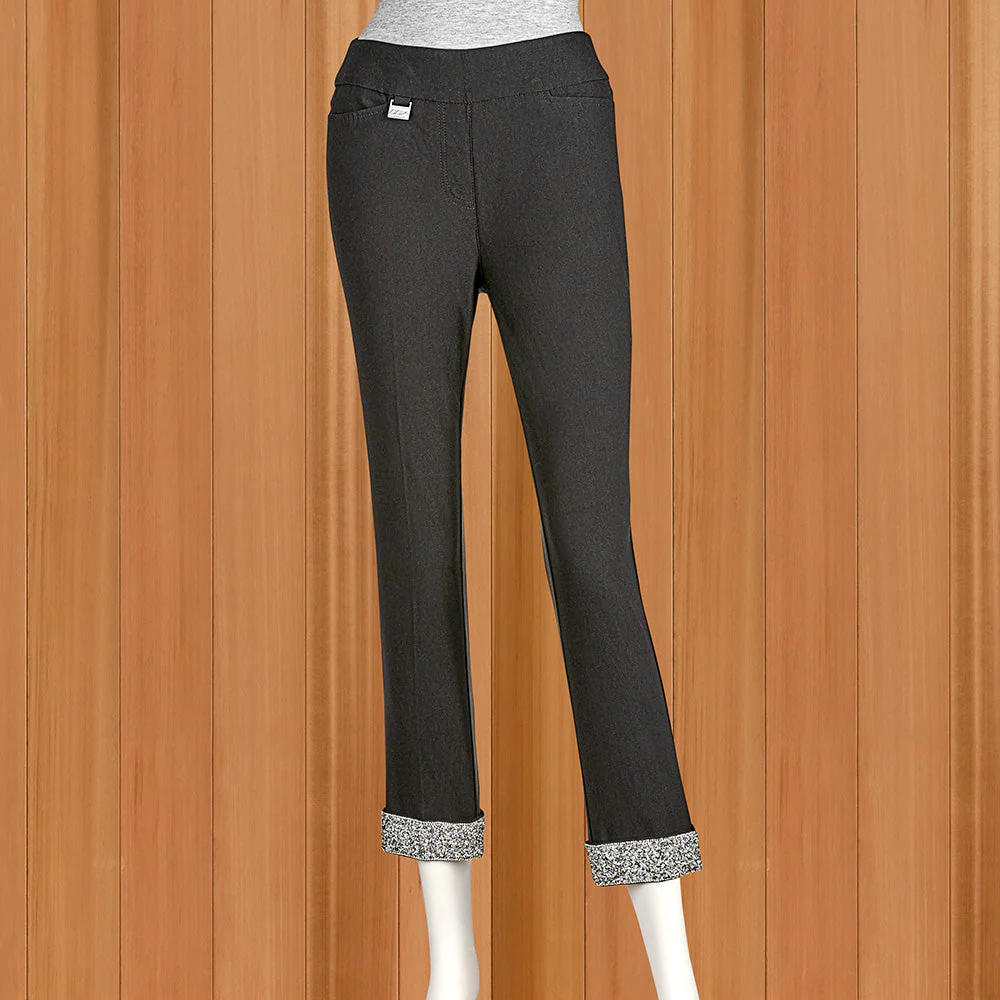 Lulu-B Pull-On Bangladine Capris with Bling Cuffs