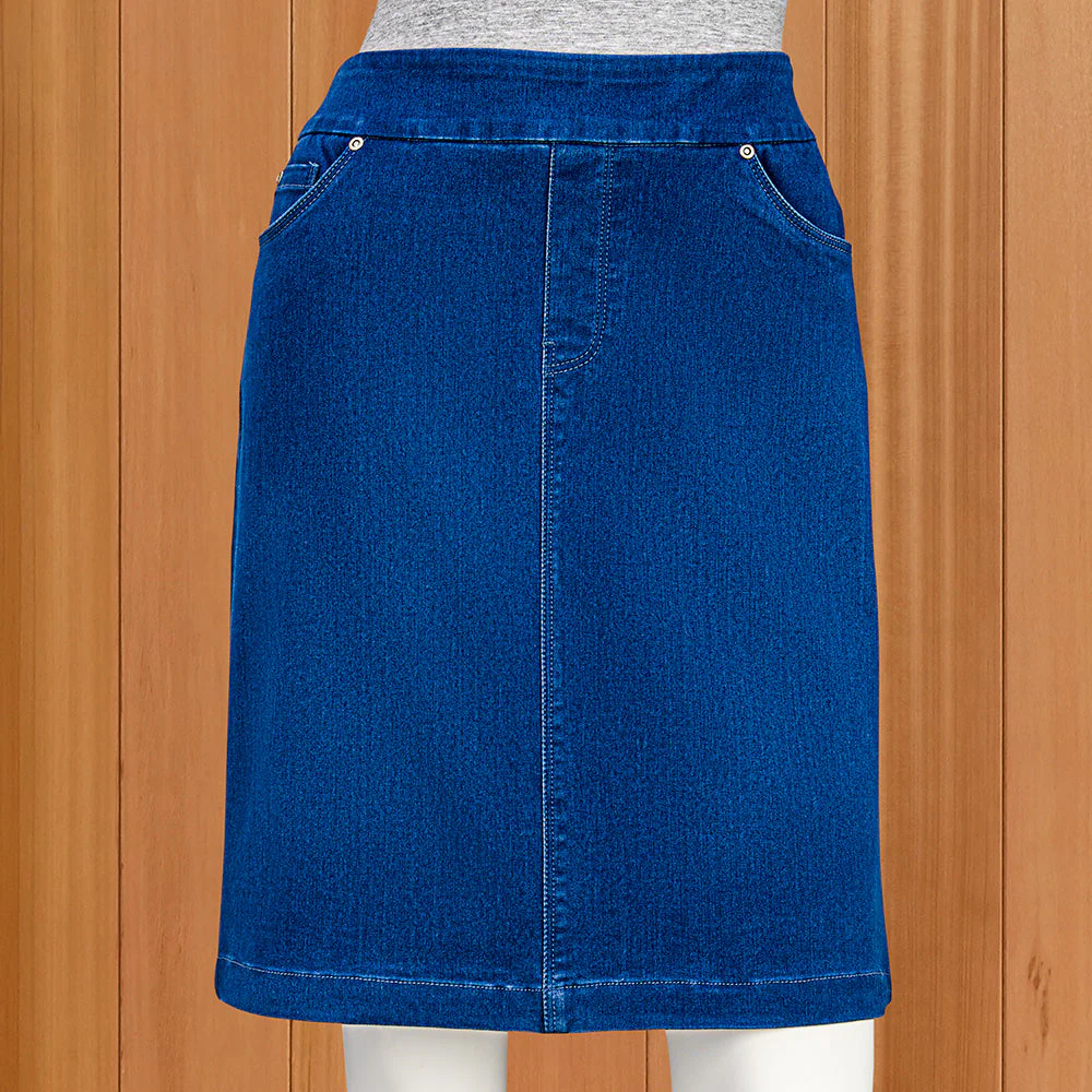 Lulu-B Pull-On Denim Skirt