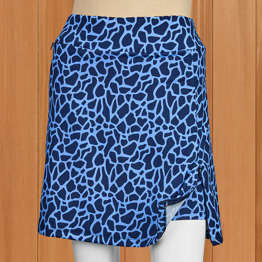 Lulu-B Pull-On Sun Protection Sport Skort, Periwinkle Giraffe - Image 2