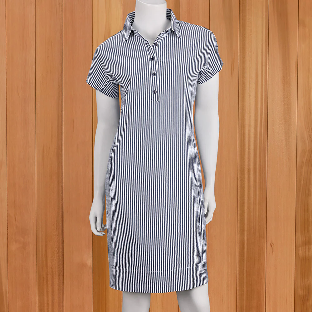 Lulu-B Women's Collared Seersucker Shift Dress - Image 2