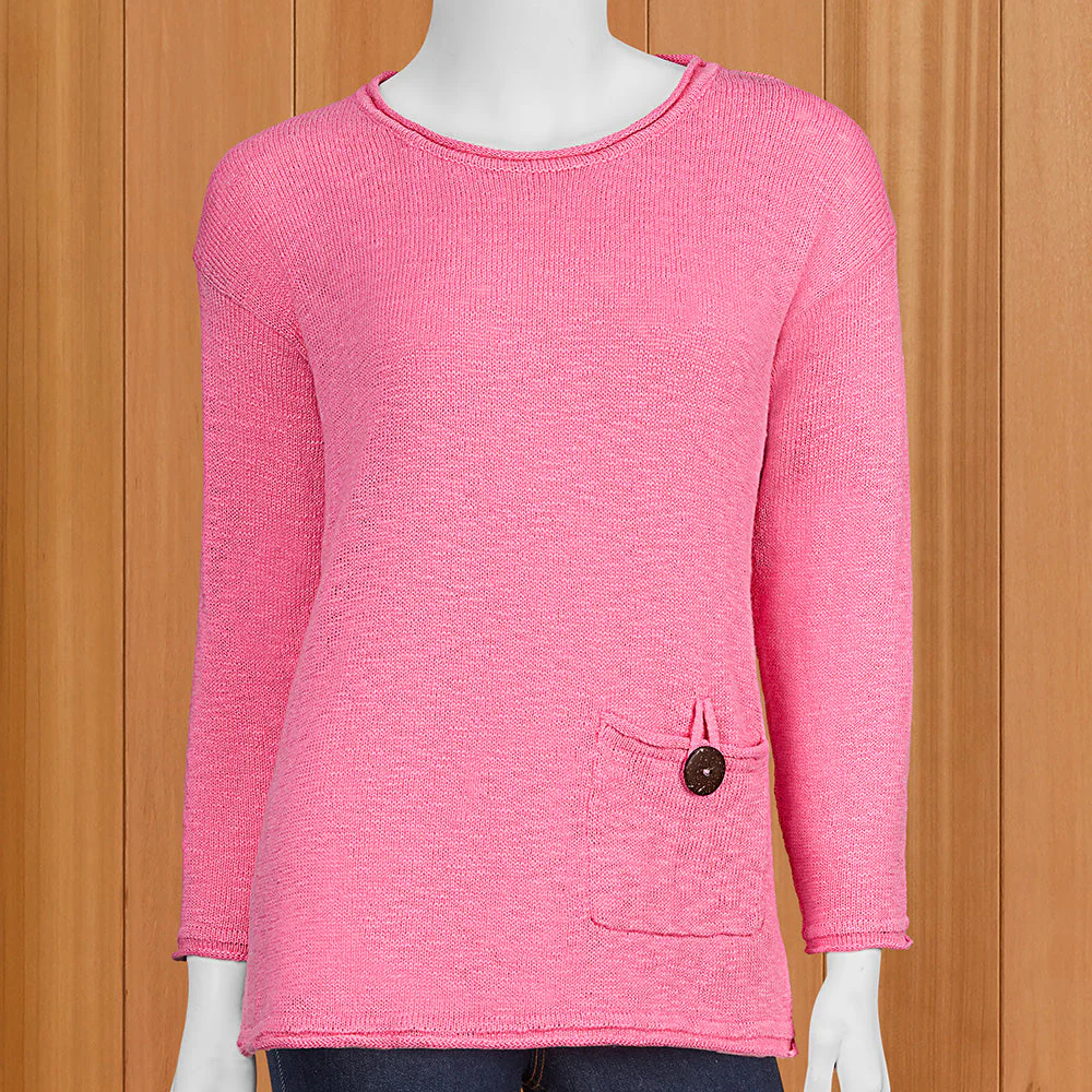 LuLu-B Women's Lightweight Button-Pocket Sweater - Image 3