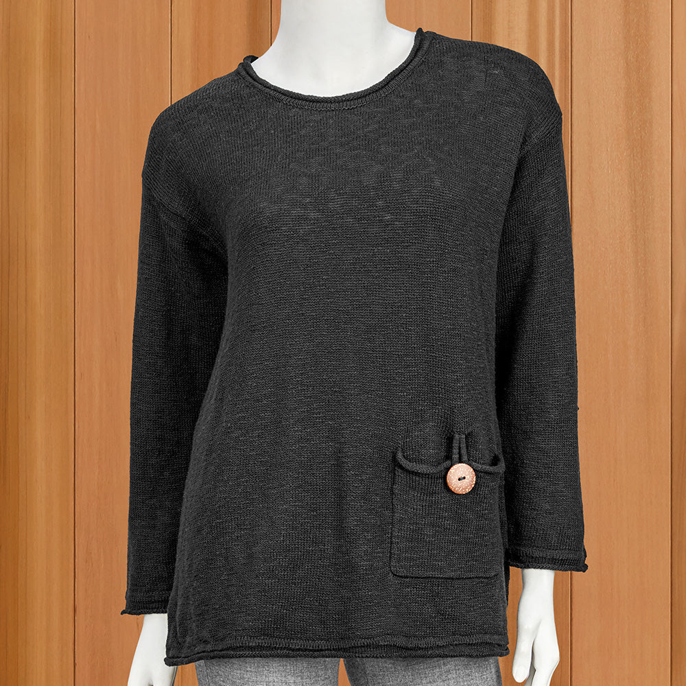 LuLu-B Women's Lightweight Button-Pocket Sweater - Image 4