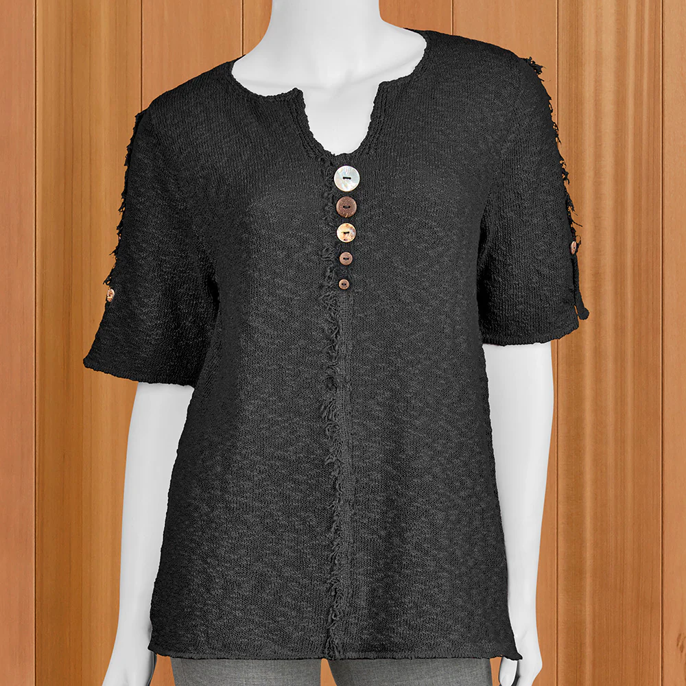 Lulu-B Women's Lightweight Button-Trim Sweater - Image 2