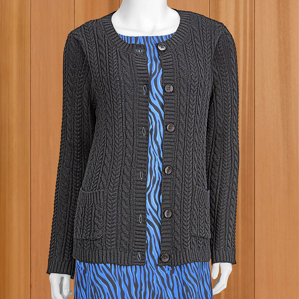 Lulu-B Women's Lightweight Cable Knit Cardigan - Image 2