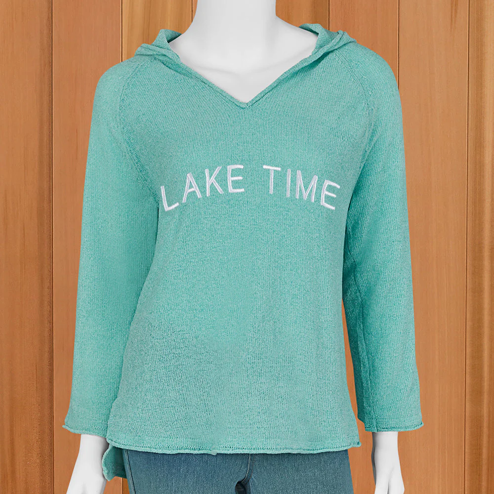 LuLu-B Women's Lightweight Chenille Hoodie, Lake Time - Image 2