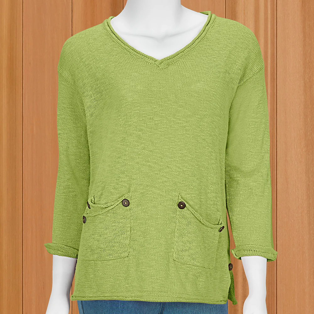 LuLu-B Women's Lightweight Sweater with Patch Pockets - Image 3