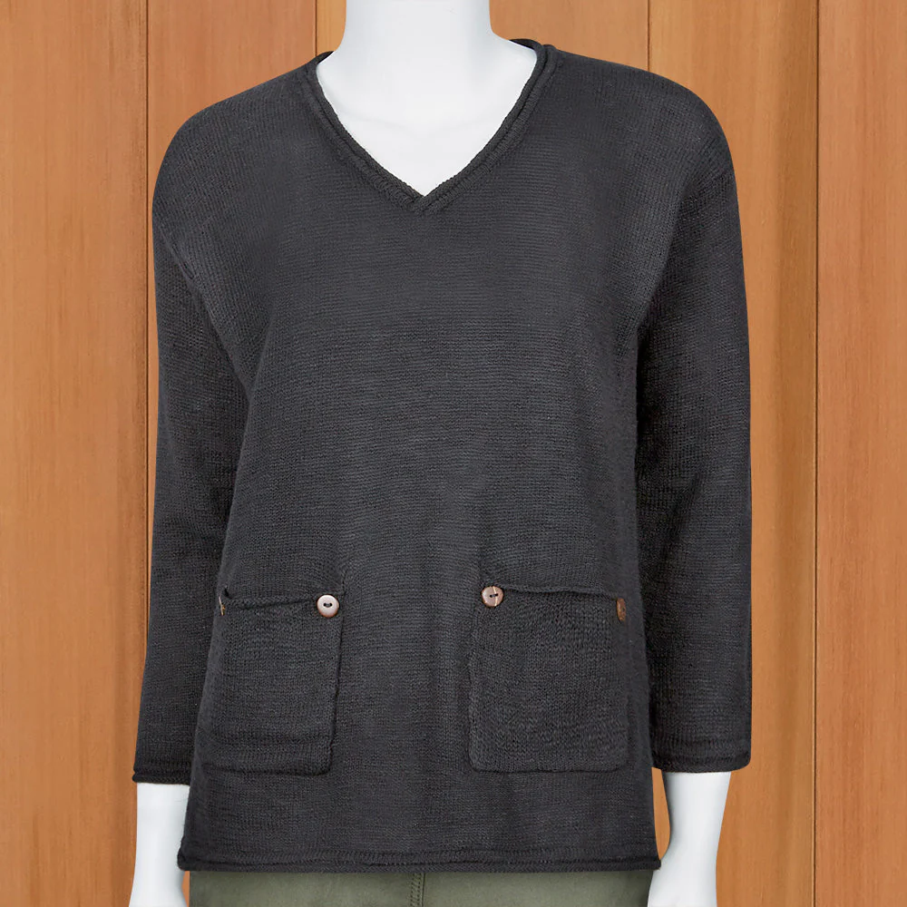LuLu-B Women's Lightweight Sweater with Patch Pockets - Image 4