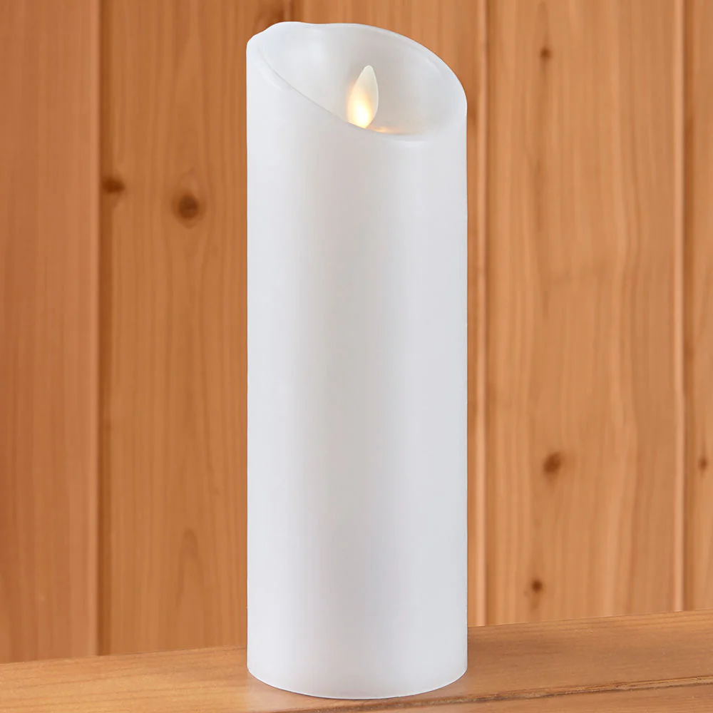 Luminara Unscented Flameless Pillar Candle, White - Image 4