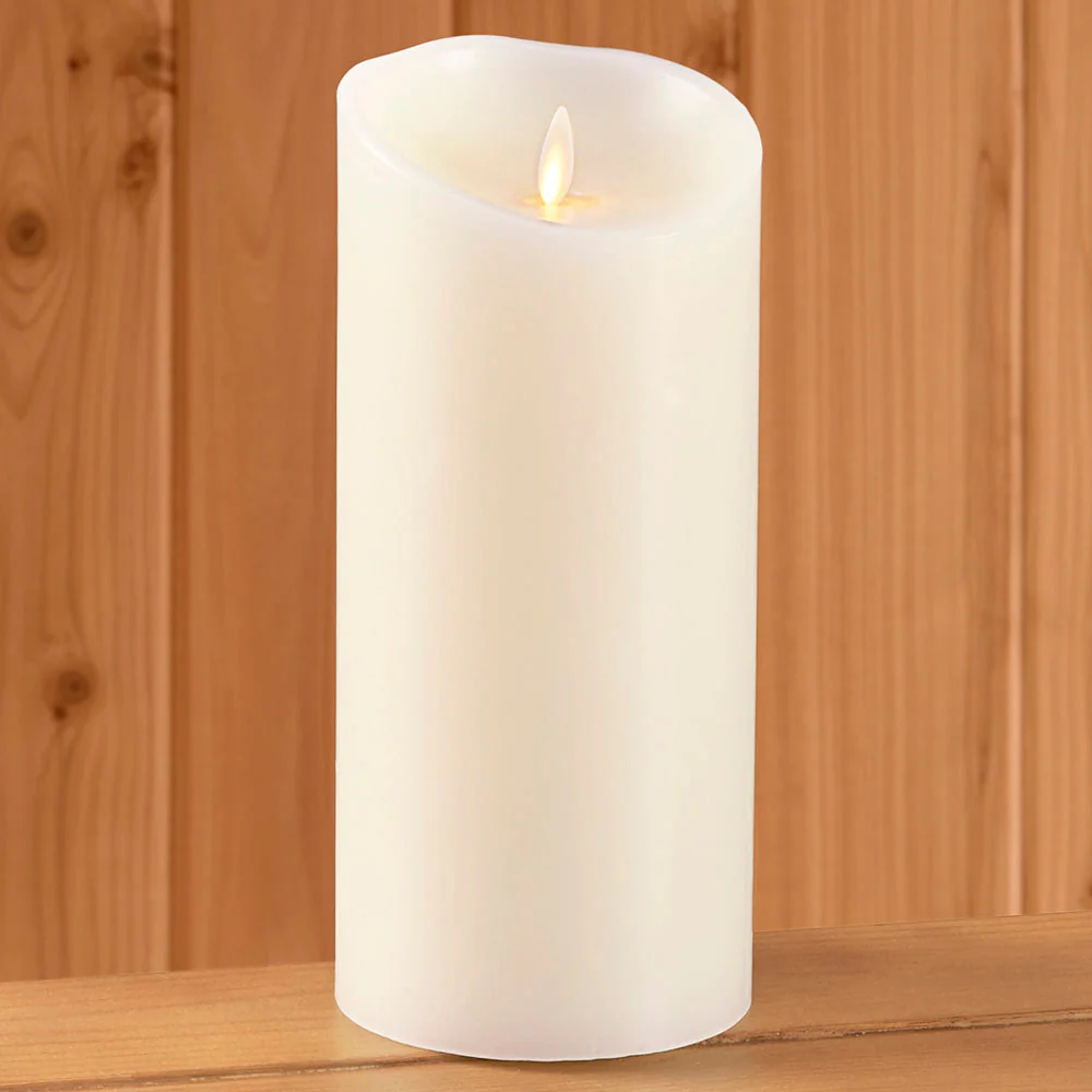 Luminara Vanilla Scented Flameless Pillar Candle, Ivory - Image 4