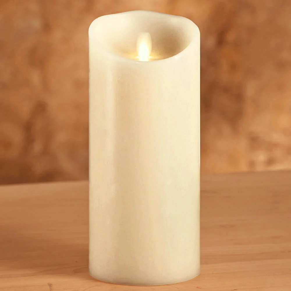 Luminara Vanilla Scented Flameless Pillar Candle, Ivory - Image 5