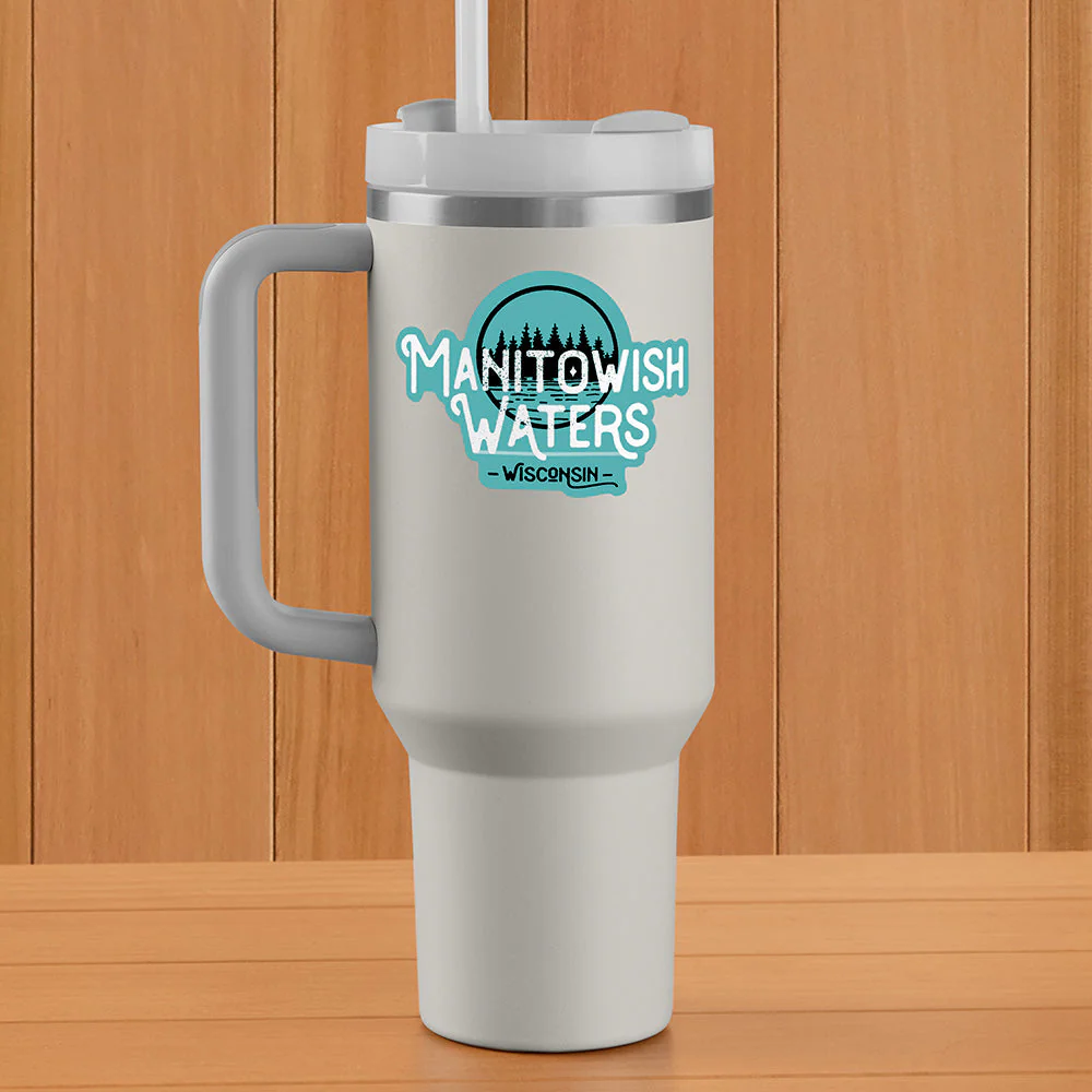Manitowish Waters Pine Forest Logo Sticker - Image 2