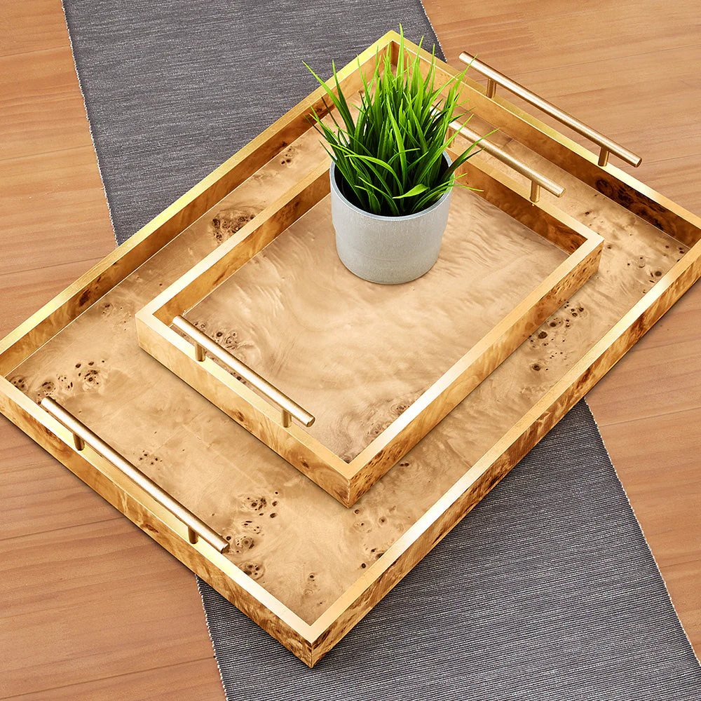 Maple Burl Wood Serving Tray - Image 2