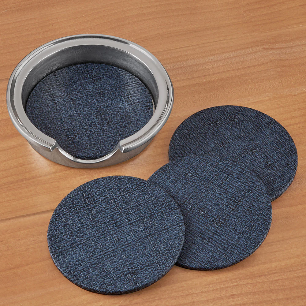 Mariposa Faux Grass Cloth Coaster Set - Image 2
