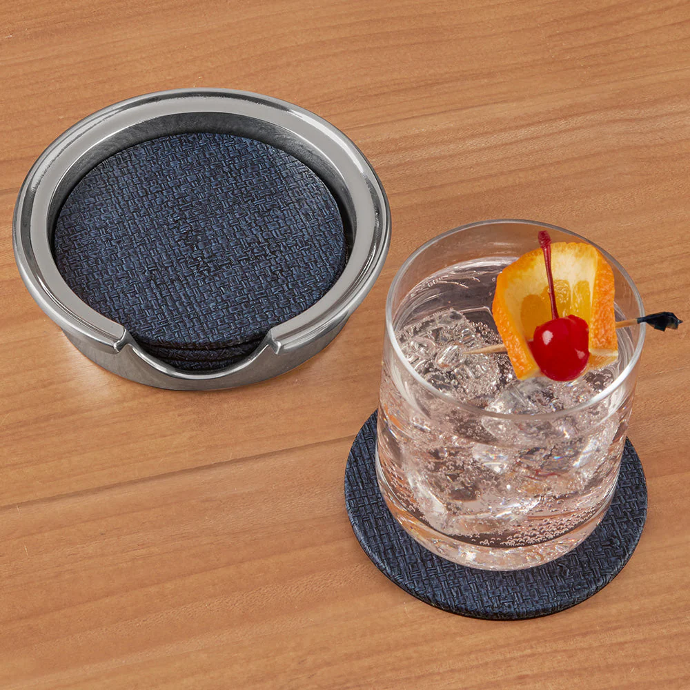 Mariposa Faux Grass Cloth Coaster Set - Image 3