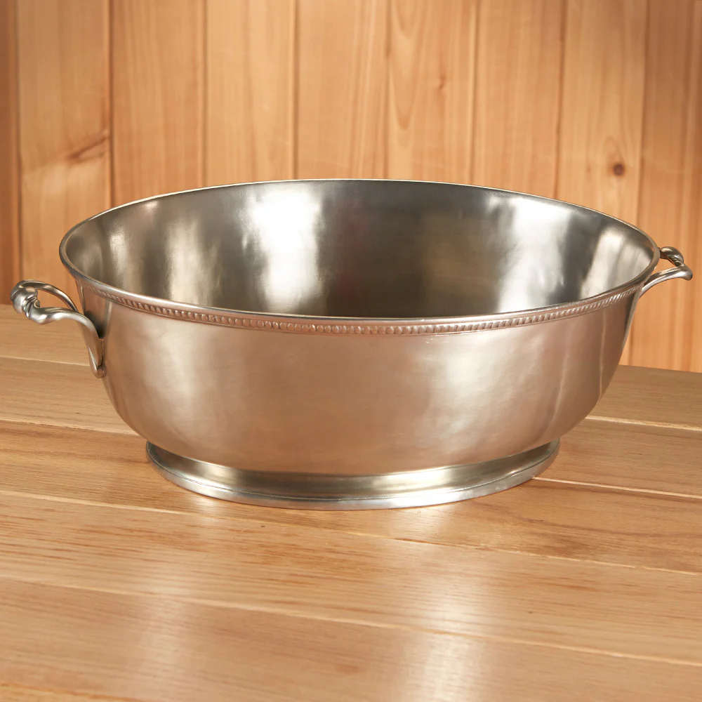 MATCH Beaded Footed Oval Basin