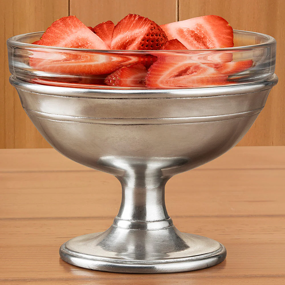 MATCH Pewter and Glass Dessert Dish