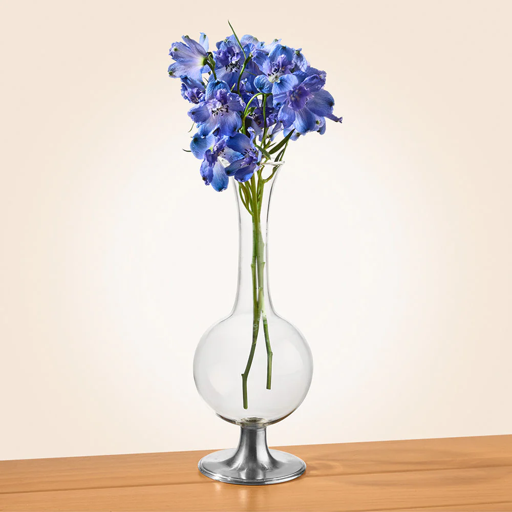 MATCH Pewter-Footed Crystal Bud Vase - Image 2