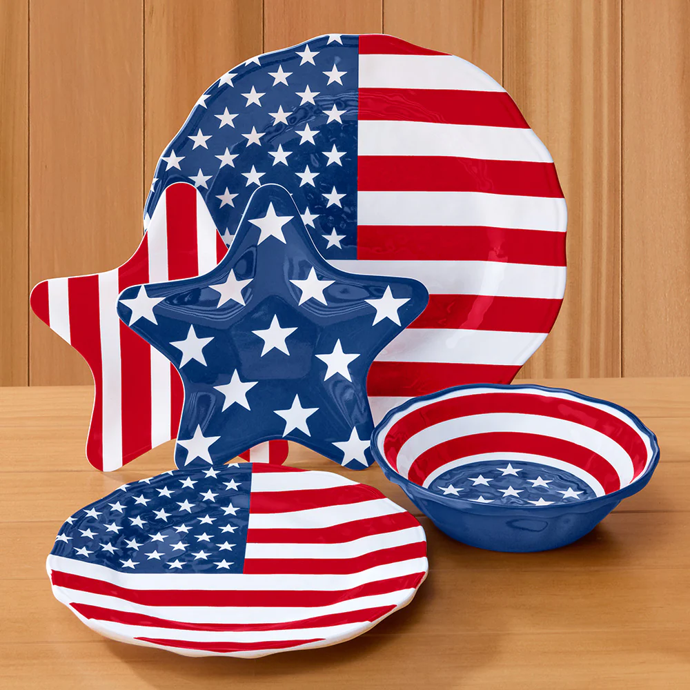 Melamine Serveware, American Flag Plates - Image 3