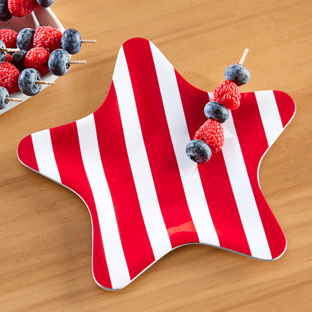 Melamine Serveware, American Flag Patriotic Star Appetizer Plate - Image 3