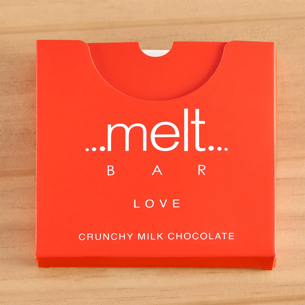 Melt Chocolates Love Crunchy Milk Chocolate Bar