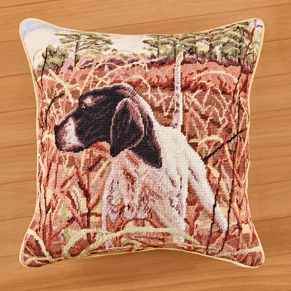 Michaelian Home 18" Needlepoint Pillow, Bird Dog