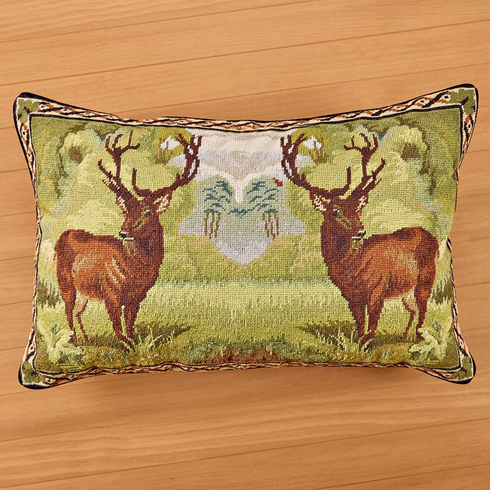 Michaelian Home 28" x 18" Needlepoint Pillow, Deer