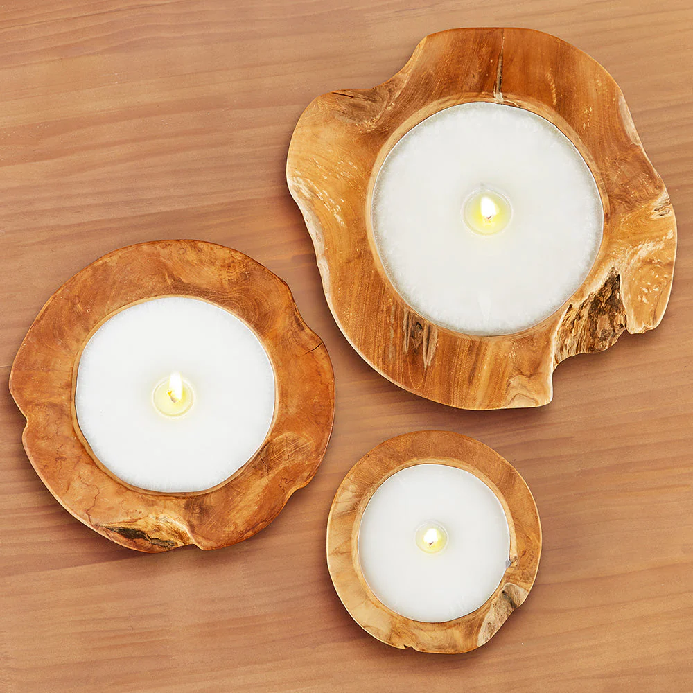 Montes Doggett Teak Bowl Candles - Image 4