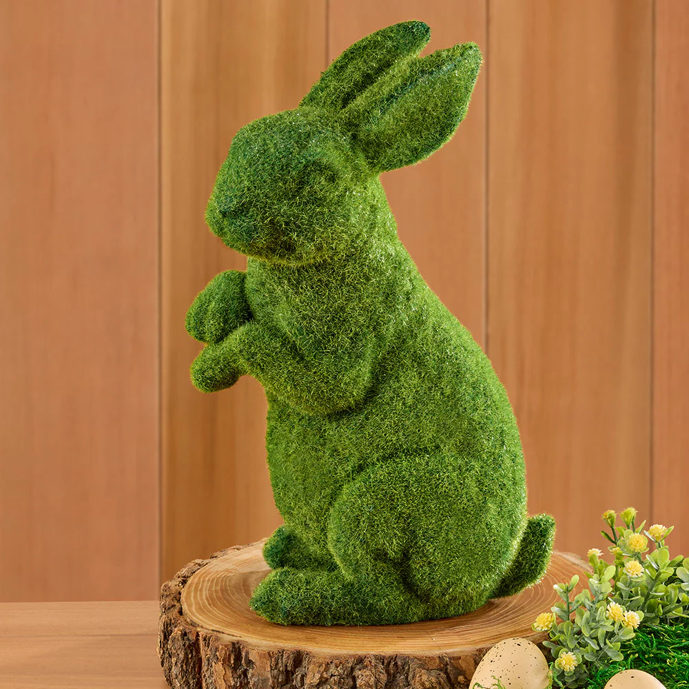 Mossy Bunny Figurine, Garden Friend